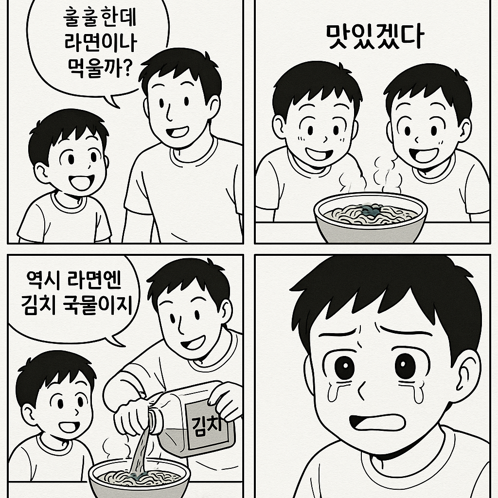 어릴 때 아빠랑 라면 먹기 싫었던 이유