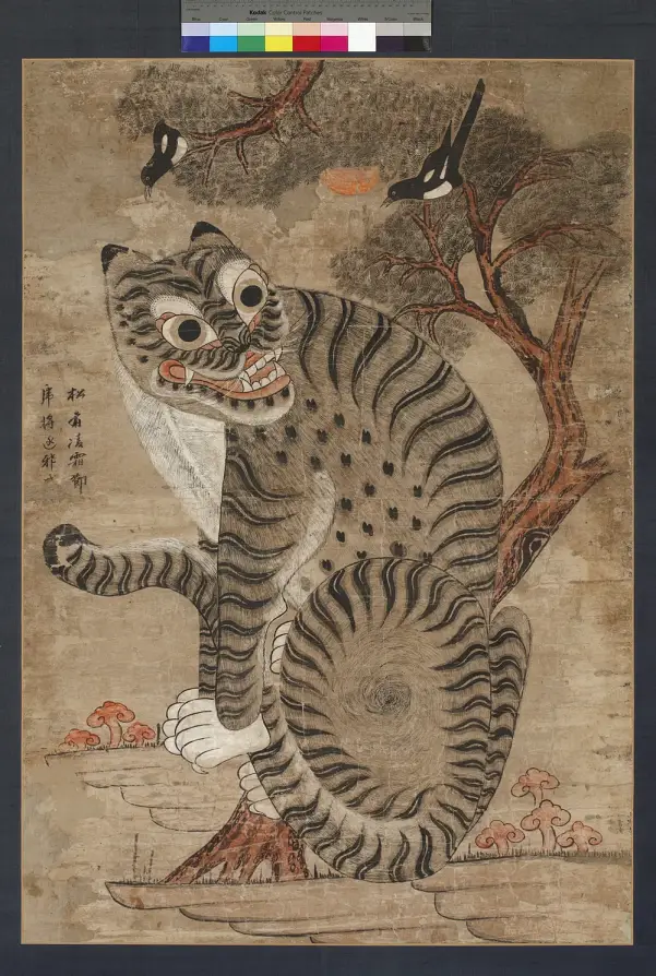 넷플릭스 케이팝 데몬 헌터스의 까치와 호랑이 모티브