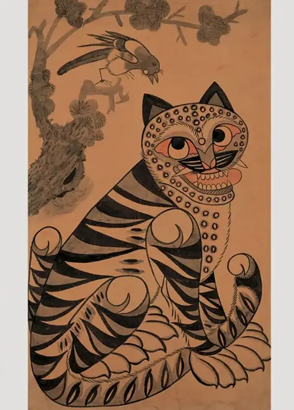 넷플릭스 케이팝 데몬 헌터스의 까치와 호랑이 모티브